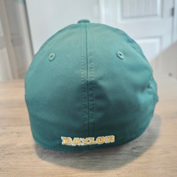Baylor Bears Fitted Hat Cap Yellow Striped Embroidered BU NCAA Size 7 1/4 - Picture 3 of 8